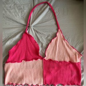 Pink halter top